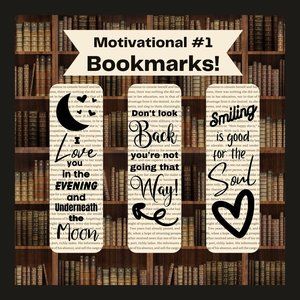 * Motivational Quotes Bookmark Set, Bookish